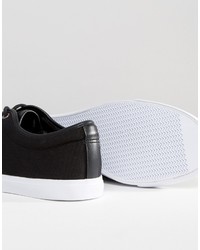 Asos Lace Up Sneakers In Black Canvas