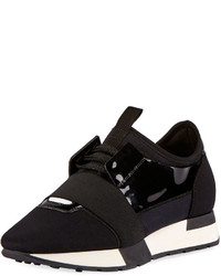 Balenciaga Lace Up Stretch Runner Sneaker Noire