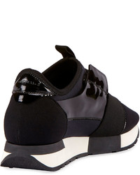 Balenciaga Lace Up Stretch Runner Sneaker Noire