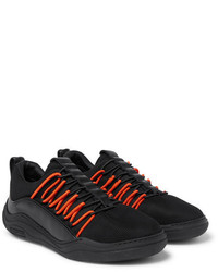 Lanvin Leather Trimmed Mesh Sneakers