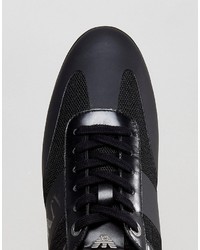 Armani Jeans Logo Sneakers In Black
