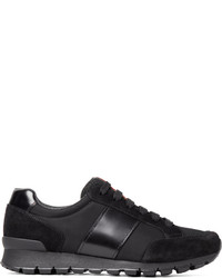 Prada Match Race Panelled Leather Suede Nylon And Mesh Sneakers