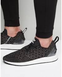 adidas Originals Asymmetrical Zx Flux Primeknit Sneakers In Black S76368
