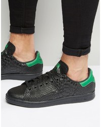 adidas Originals Stan Smith Snake Effect Sneakers In Black S80022