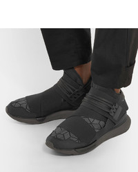 Y-3 Qasa Leather Trimmed Neoprene Sneakers