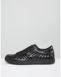 Asos Sneakers In Black With Cut Out Detail