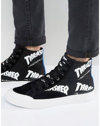 HUF X Thrasher Hi Top Sneakers With All Over Logo