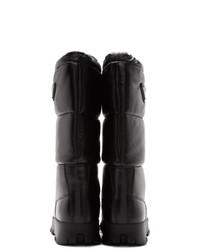 Prada Black Leather Moon Boots