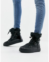 LOST INK Gwen Black Padded Snow Boots