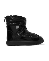 Moncler Shell And Patent Leather Snow Boots