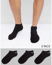 Vans 3 Pack Classic Sneaker Socks In Black Vxs8blk