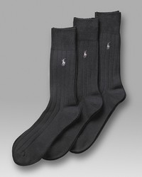 Polo Ralph Lauren 3 Pack Solid Ribbed Slack Socks