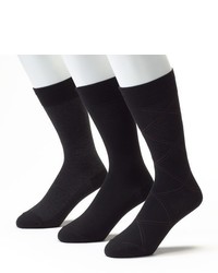 Jockey 3 Pk Staycool 360 Stretch Patterned Solid Dress Socks