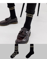 ASOS DESIGN Ankle Socks With Baroque Glitter Design 2 Pack