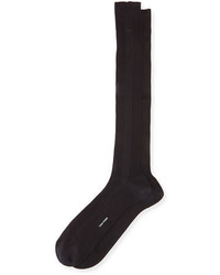 Tom Ford Basic Ribbed High Dress Socks Black