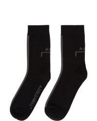 A-Cold-Wall* Black And Grey Classic Logo Socks