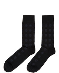 Alexander McQueen Black And Grey Skull Socks