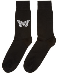 Alexander McQueen Black Butterfly Socks