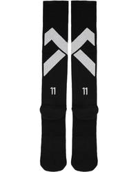 11 By Boris Bidjan Saberi Black Classic Sport Cross Logo Socks