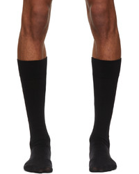 Wolford Black Cotton Knee High Socks