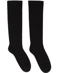 Rick Owens Black Cotton Mid Calf Socks