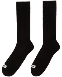 Jil Sander Black Cotton Patch Socks