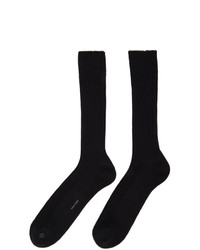 Tom Ford Black Cotton Ribbed Short Socks