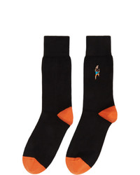 Paul Smith Black Embroidered Climber Socks