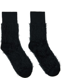 Sacai Black Faux Shearling Socks