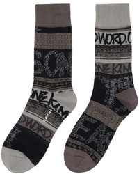 Sacai Black Gray Eric Haze Edition Stripe Socks