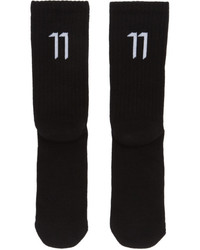 11 By Boris Bidjan Saberi Black Logo Socks