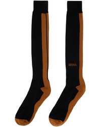 Zegna Black Logo Socks