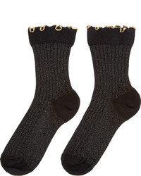 Yohji Yamamoto Black Lurex Socks