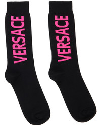 Versace Black Pink Logo Socks
