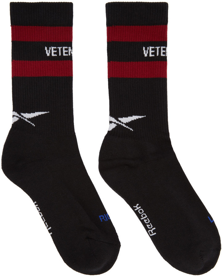 Vetements Black Reebok Edition Classic Socks, $85 | SSENSE | Lookastic