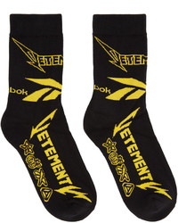 Vetements Black Reebok Edition Metal Socks