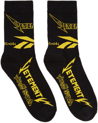 Vetements Black Reebok Edition Metal Socks