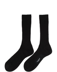 Ermenegildo Zegna Black Rib Socks