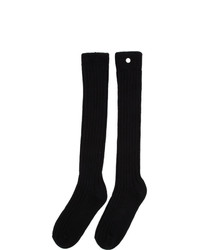 Rick Owens Black Ribbed Socks