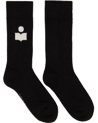 Isabel Marant Black Sporty Logo Socks