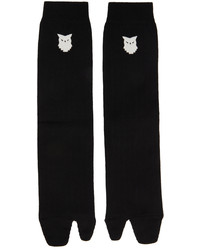 Maison Margiela Black White Owl Bootleg Socks