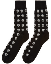 Alexander McQueen Black White Skulls Socks