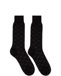 Ermenegildo Zegna Black Xxx Dress Socks