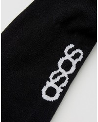 Asos Branded Ankle Socks In Black 5 Pack