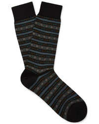 Pantherella Fulwell Patterned Merino Wool Blend Socks