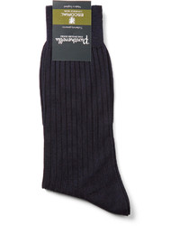Pantherella Hemingway Ribbed Escorial Wool Blend Socks