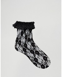Asos Lace Ankle Socks With Lace Trim