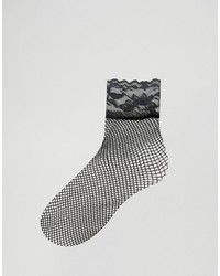 Asos Lace Trim Fishnet Socks