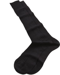 Pantherella Over The Calf Lisle Dress Socks Black