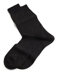 Pantherella Mid Calf Cross Hatch Socks Black